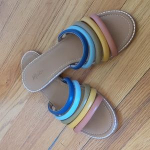 Madewell Addie leather slides in Rusted Tin Multi color size 9.5